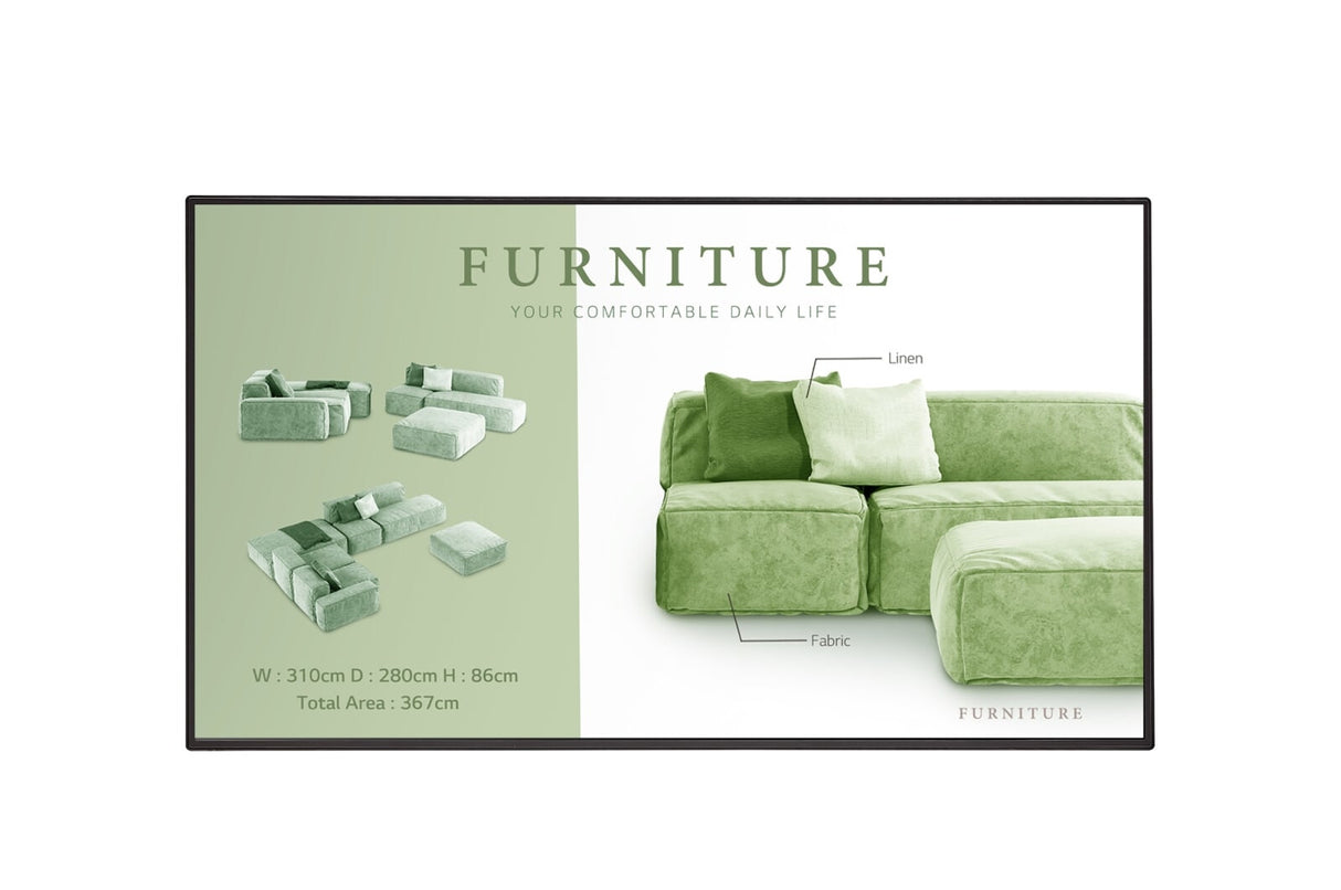 LG 55UM5N-H Signage Display Digital signage flat panel 139.7 cm (55") Wi-Fi 500 cd/m² 4K Ultra HD Black WebOS 24/7