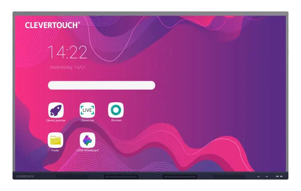 Clevertouch IMPACT Max 2 Interactive flat panel 165.1 cm (65") LED Wi-Fi 450 cd/m² 4K Ultra HD Black Touchscreen Built-in processor Android