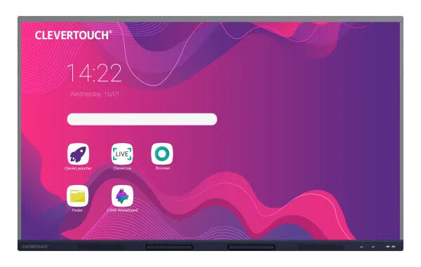 Clevertouch IMPACT Max 2 Interaktivt fladpanel 165,1 cm (65") LED Wi-Fi 450 cd/m² 4K Ultra HD Sort Berøringsskærm Indbygget processer Android