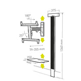 Erard EXOSTAND 400 190,5 cm (75") Sort, Titanium