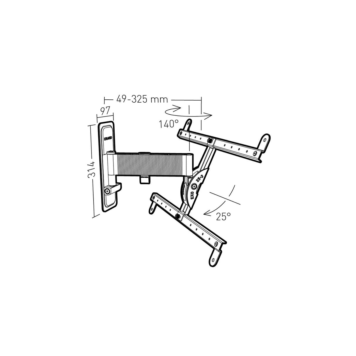 Erard EXO 600TW2 190,5 cm (75") Sort