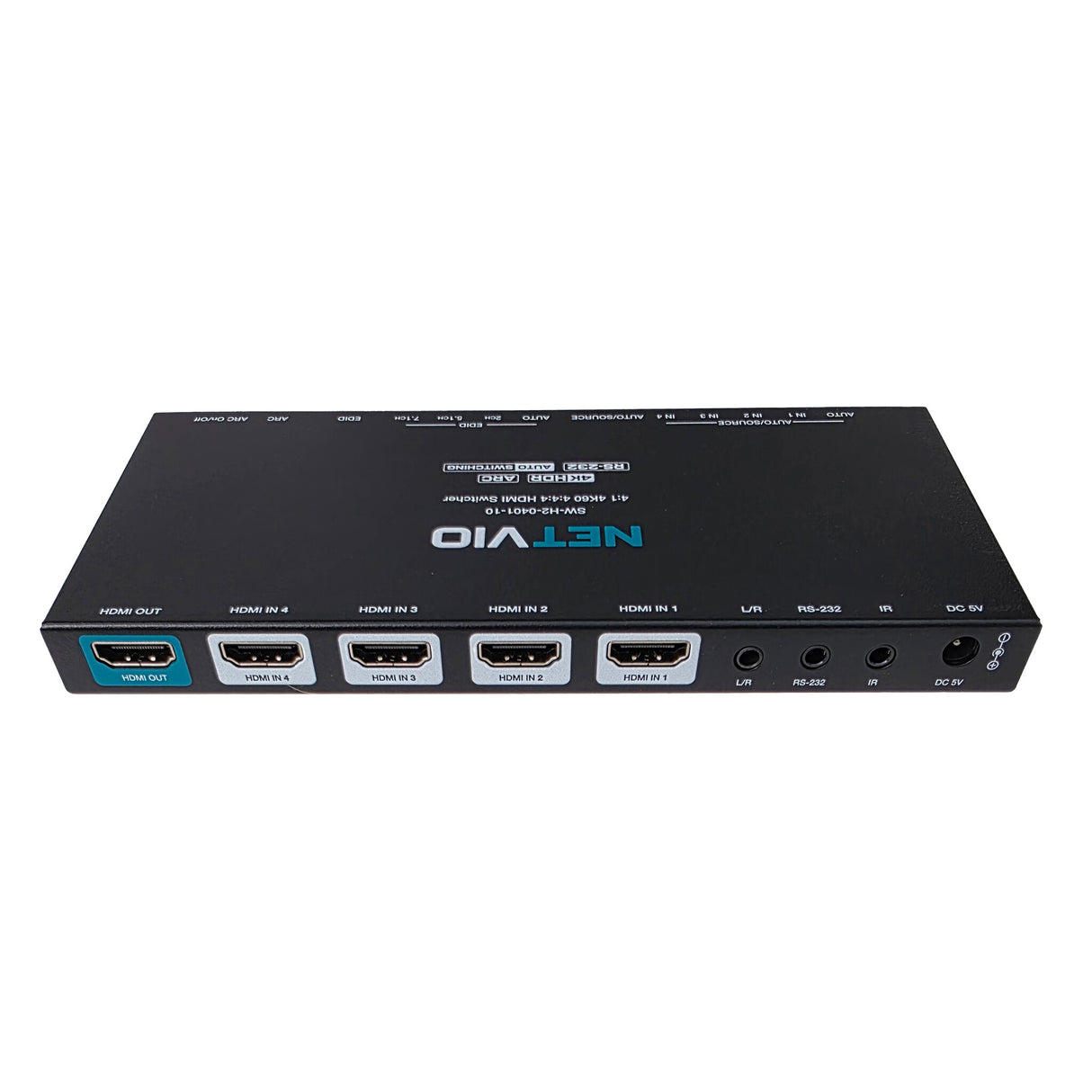 Netvio 4x1 Switch, 18Gb, HDCP2.2, HDR, ARC, Dolby Vision, CEC pass-thru, autoswitching, RS-232 contr