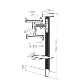 Erard EXOSTAND 400 190,5 cm (75") Sort, Titanium