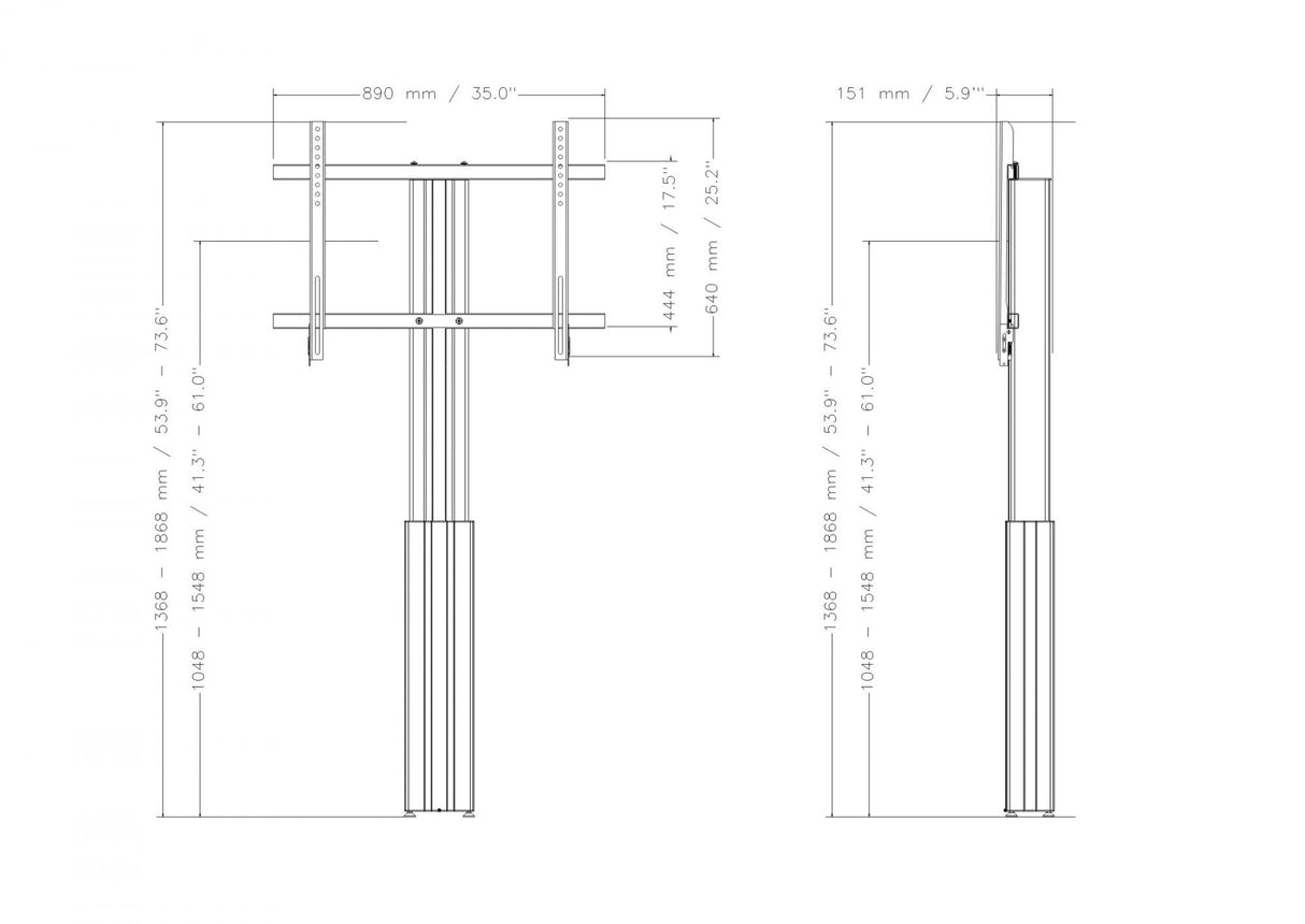 Conen Mounts CCELW-AFB tv-beslag 2,18 m (86") Sort