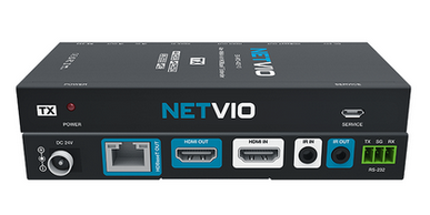 Netvio 40m 4K/60 HDR | 70m 1080p | HDBaseT extender with 2-way IR, RS-232 & 2-way PoC.