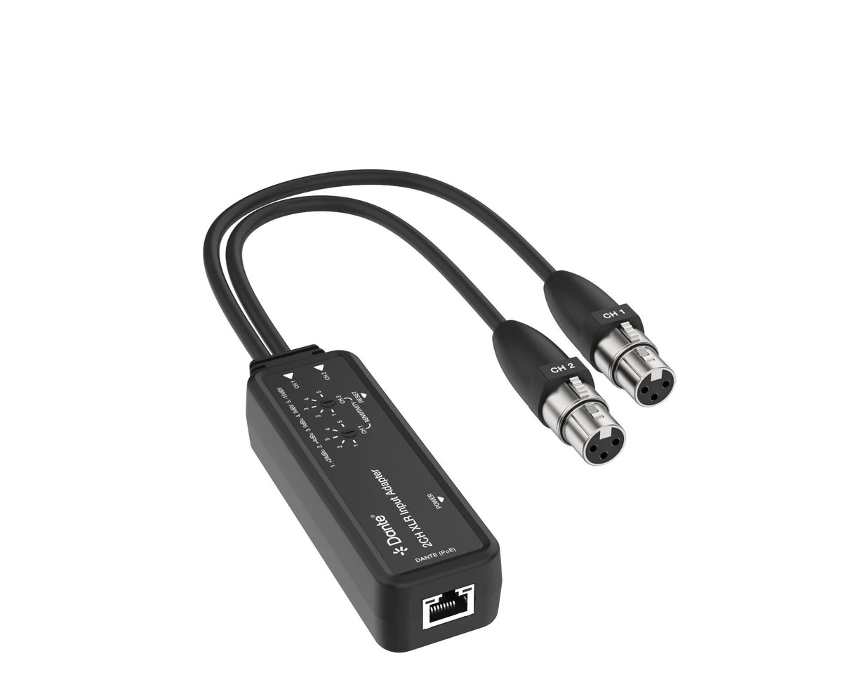 HDCVT Dante 2CH XLR Input Adapter with PoE