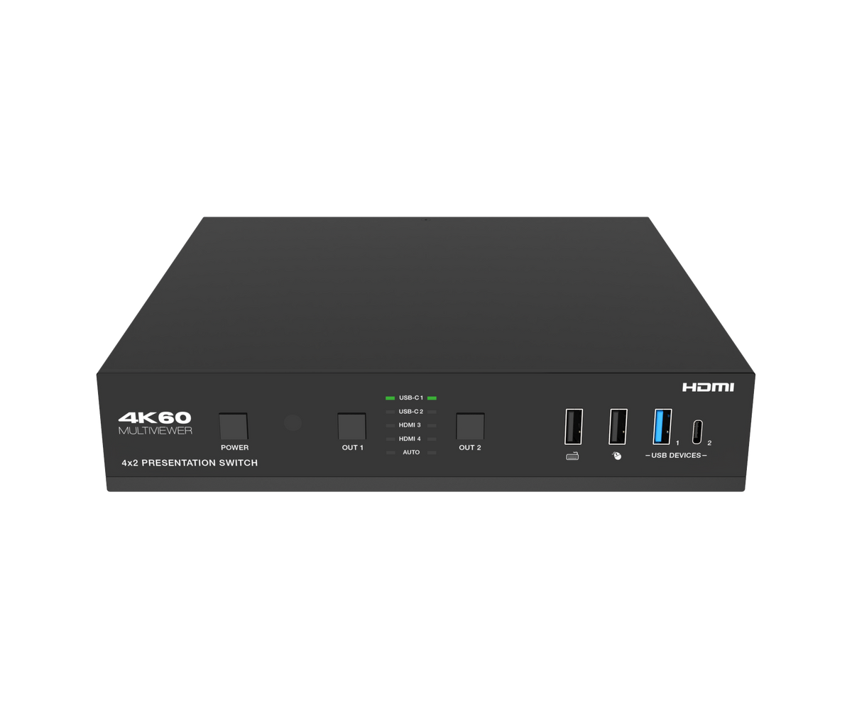 Unit 4x2 4K60 Presentation Switcher (HDBaseT 3.0/USB/Dante)